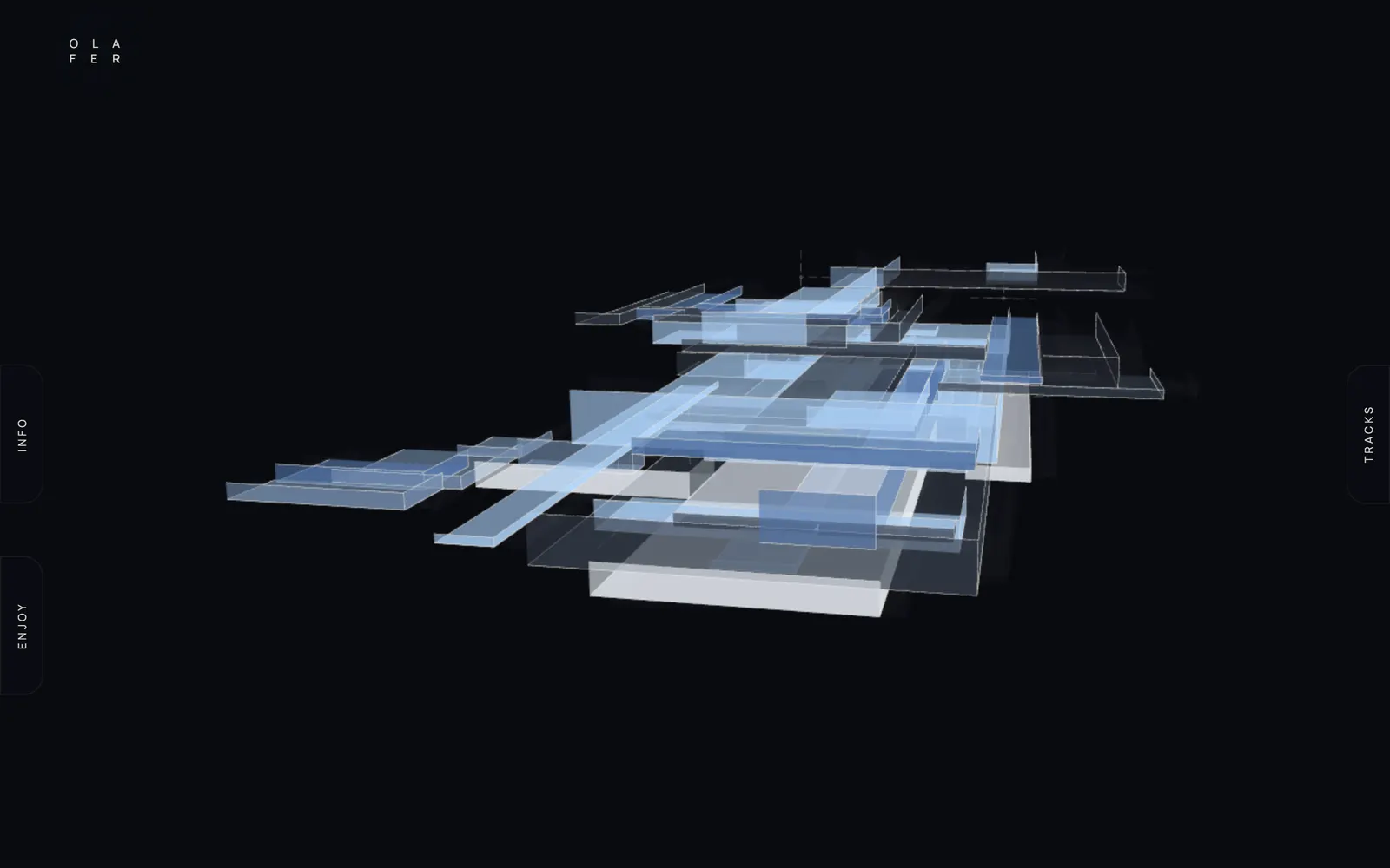 Visual de la canción Inestabilidad gravitatoria y caos: bloques de cristal flotando
